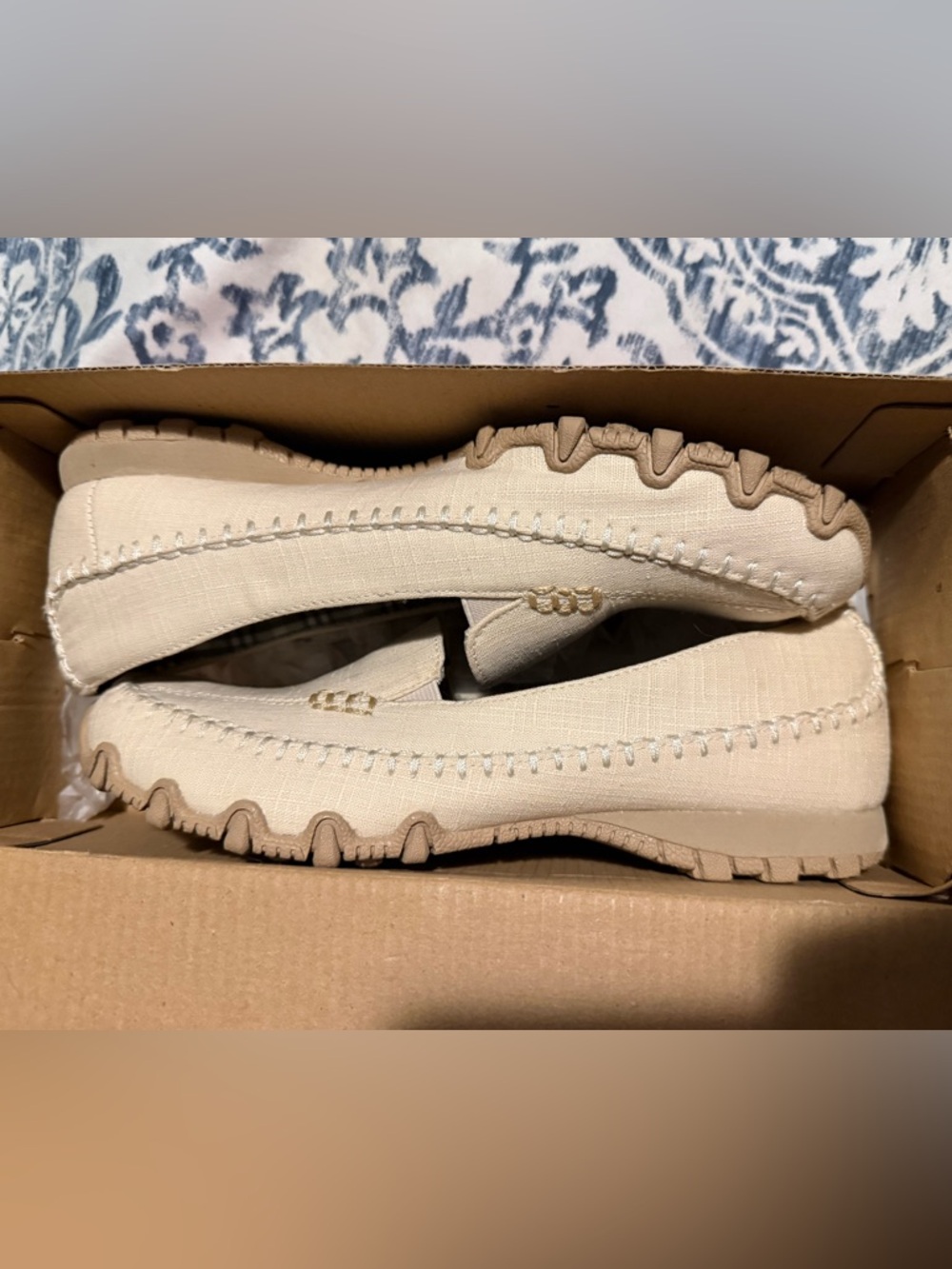 Skechers Women's Slip-On Moccasins in Light Beige